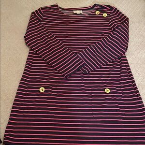 Sail to Sable Navy and Pink Striped Mini Dress